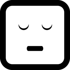 Resting Emoticon Square Face Stencil Svg Vector, Free Vectors File